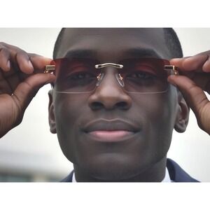 Mens CLASSY Elegant Sophisticated Modern Retro SUNGLASSES Gold Pink Lentes Gafas